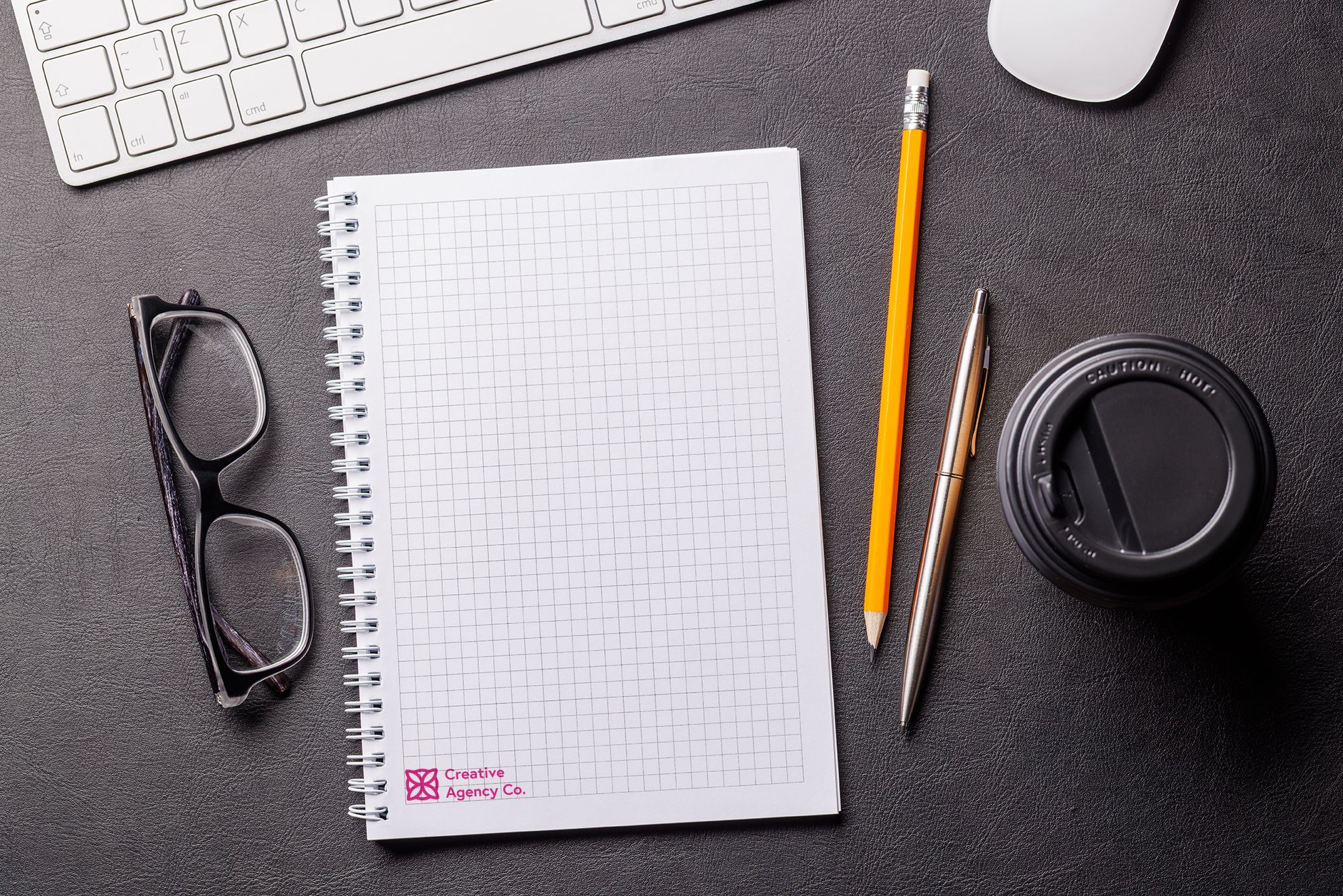 Custom-printed spiral-bound notebooks with grid paper, perfect for professional branding and office use. Ideal for corporate giveaways, client gifts, or branded stationery. Print your logo directly onto the cover using our premium offset printing service.