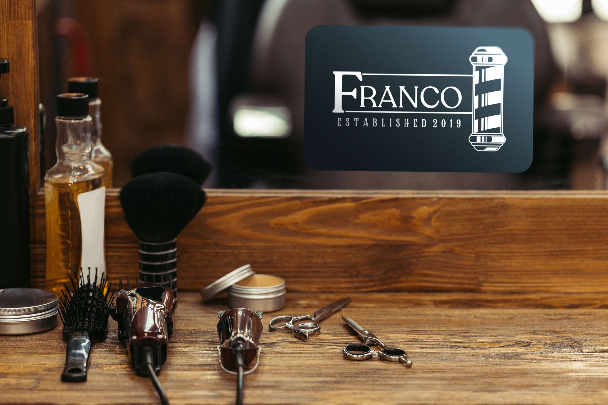 Custom printed business sticker featuring the FRANCO logo and branding. Perfect for personalizing products, packaging, and promotional materials with professional design. High-quality stickers ideal for corporate and commercial use.