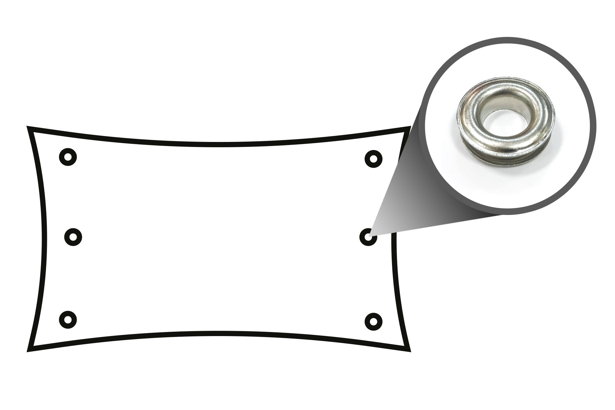 Left and right side - Zinc eyelets: Insertion of zinc eyelets positioned 50 cm far from each other.