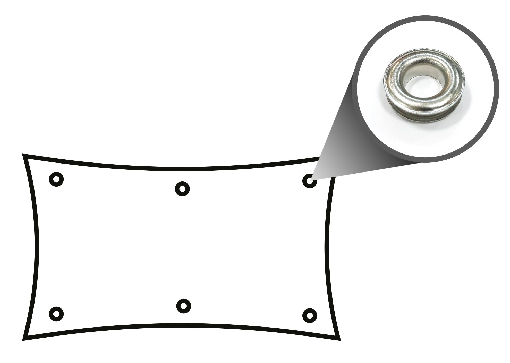 Upper and lower side - Zinc eyelets: Insertion of zinc eyelets positioned 50 cm far from each other.