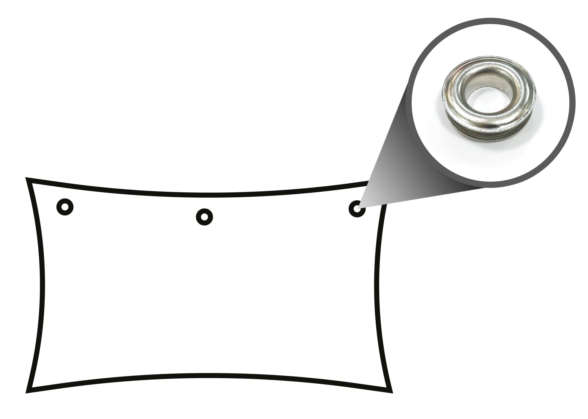 Upper side - Zinc eyelets: Insertion of zinc eyelets positioned 50 cm far from each other.