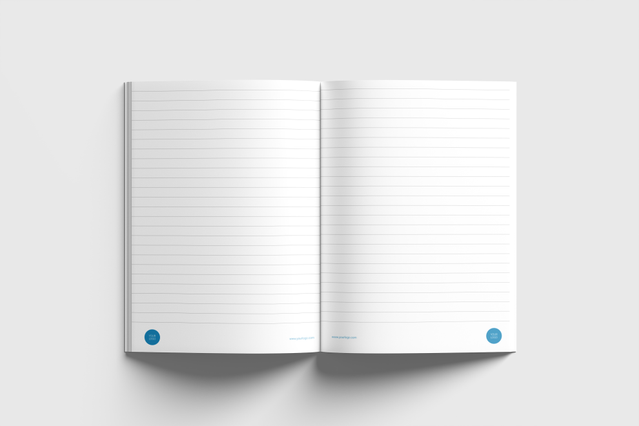 A5 Template Paperback Binding Notebooks: * From 16 to 32 sheets
* White, lined, squared or dotted pages
* A5 size