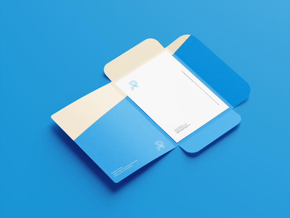 Abstract illustration showcasing organized file folders and print materials in blue and white tones. This image represents custom die-cut shaped prints and bespoke printing solutions. Symbolizes how Sprint24's online printing services deliver high-quality, personalized printed products with professional organization.