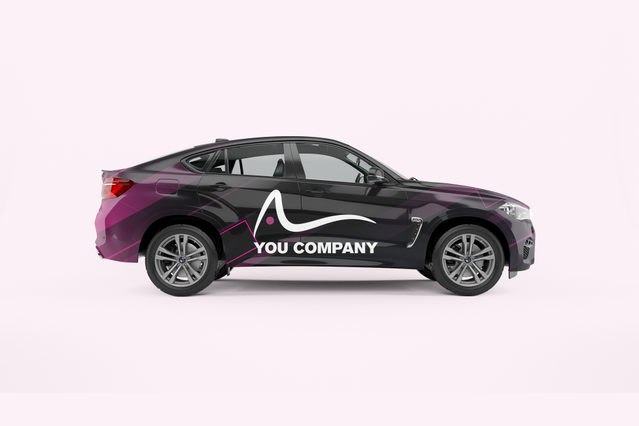 Professional custom car sticker printing showcasing a branded vehicle with vibrant gradient graphics and company branding. Perfect for business fleets, corporate identity, and vehicle personalization. Sprint24 delivers durable, weather-resistant stickers that maintain color vibrancy and visual impact for extended durability.