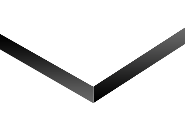 Black trim: Application of an adhesive border for the side finish of feather stratified sheets