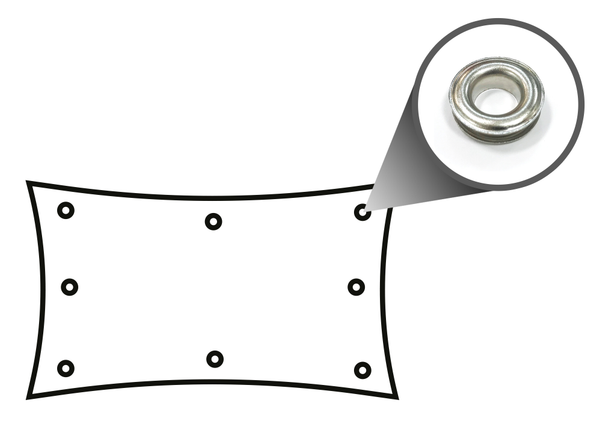 Complete perimeter - Zinc eyelets: Insertion of zinc eyelets positioned 50 cm far from each other.