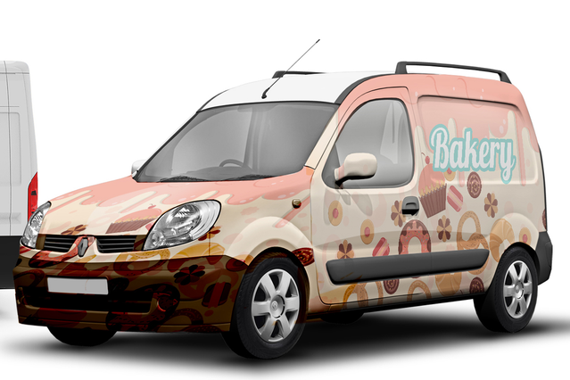 This custom-printed wrapping film application showcases professional vehicle branding with vibrant, personalized design. Our durable, adhesive-backed vinyl withstands weather and UV exposure, ideal for delivery vans and commercial fleets. Transform your business vehicles into mobile billboards with Sprint24's high-quality wrapping film printing service.