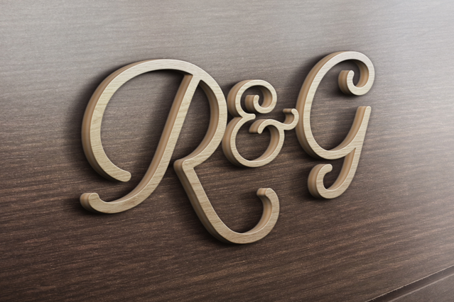 Elegant wooden 3D initials with ornate cursive script, ideal for weddings. Natural wood finish adds sophisticated rustic charm to wedding decor. Personalize your own wooden 3D initials as memorable keepsake for your wedding day.