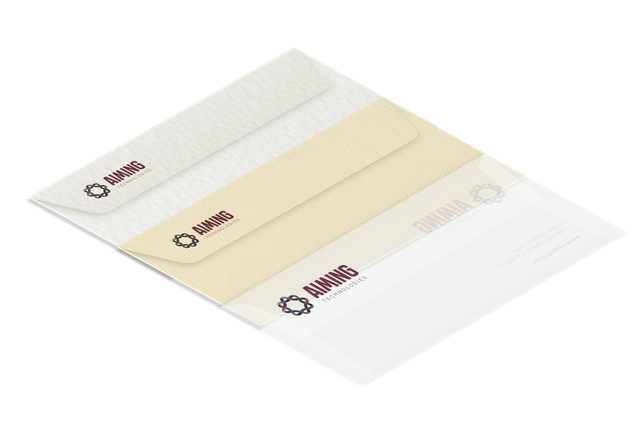 Envelopes in textured paper: * Envelopes in white, ivory or embossed papers
* Many formats and types
* Used for corporate documents and invitations