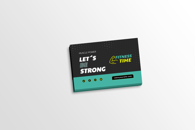 Fitness trainer business card turquoise black modern design Modern personal trainer business card with turquoise and black colours and Lets Be Strong message. Sprint24.