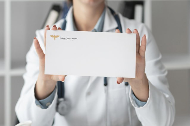 Professional-grade medical envelope designed for clinics and laboratories. Customize with your clinic branding and print online at competitive prices. Ideal for medical reports, test results, and confidential laboratory communications.