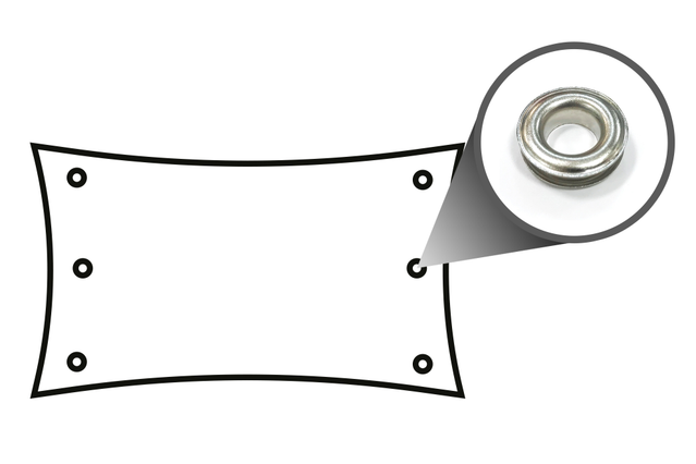 Left and right side - Zinc eyelets: Insertion of zinc eyelets positioned 50 cm far from each other.