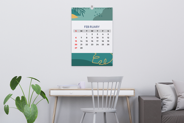 This modern wall calendar with its striking teal and white design transforms any workspace into an organized, stylish office. Perfectly suited for home offices or professional environments, personalized wall calendars help you stay on top of important dates and deadlines. An elegant organizational tool that makes a beautiful addition to your wall while keeping time management accessible and visua…