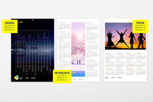 Browse three customizable 2026 poster calendar designs featuring modern digital tech aesthetic, minimalist pink gradient style, and lifestyle family themes. Each wall calendar showcases distinct layout styles and color palettes available for personalization. Select your preferred annual poster calendar design from Sprint24's diverse customization options.