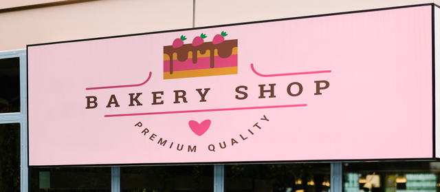 This vibrant LED lighted signage features an elegant bakery storefront design with pink opaline plexiglass background and premium cake illustration. The integrated LED lighting ensures excellent visibility day and night, perfect for storefront installations and ground-level display applications. Configure and order your custom lighted bakery sign online with Sprint24 for professional quality and …