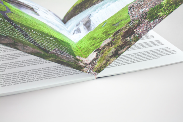 This flat binding publication demonstrates how pages open completely flat, providing an unobstructed view ideal for showcasing high-quality photography and visual content. The flat opening design enhances both elegance and durability while maintaining perfect readability across portfolio spreads and professional catalogs. Experience premium print quality with seamless page display that does justi…