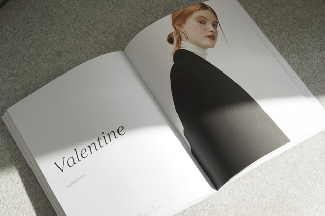 This professionally printed Valentine lookbook exemplifies Sprint24's custom lookbook printing quality. Showcase your fashion collections and creative work with beautifully bound, high-quality printed lookbooks. Ideal for designers, photographers, and brands creating custom lookbooks for portfolio presentations and promotional materials.