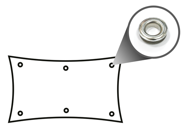 Upper and lower side - Zinc eyelets: Insertion of zinc eyelets positioned 50 cm far from each other.