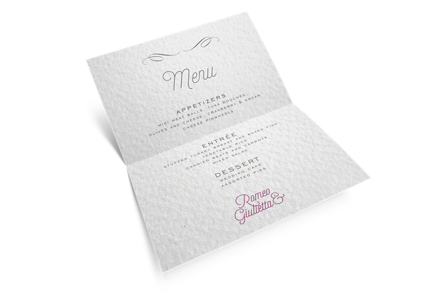 Wedding Menu Print Online Custom UK: Are you looking for a wedding menu? Entrust you to the online service of Sprint24: quality at small prices. Configure now your products!