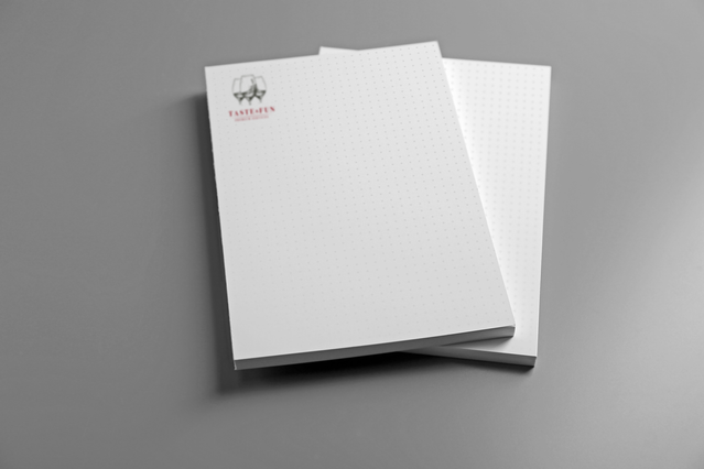 Create professional notepads with your Eventlab branding printed in 4 colors on quality 90gsm arcoset paper. Top-edge gluing ensures reliable binding perfect for office use, note-taking, and planning. A versatile notebook for corporate meetings and company branding.