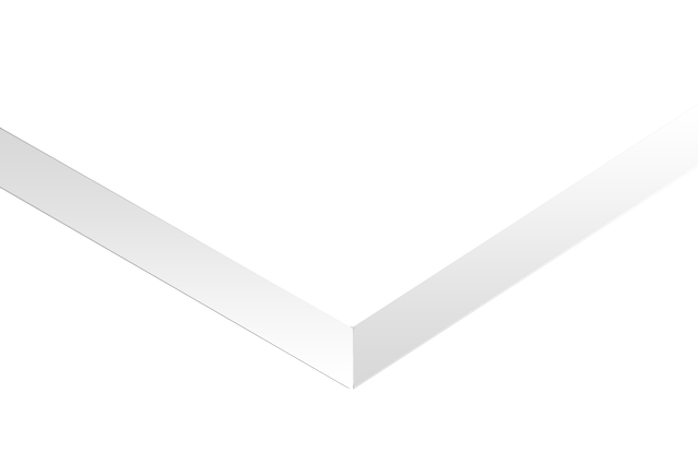 White trim: Application of an adhesive border for the side finish of feather stratified sheets