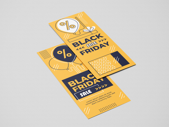These striking 10x21 cm flyers feature bold black and yellow design elements ideal for Black Friday campaigns and seasonal promotions. Sprint24's custom online printing service delivers professional-quality flyers at competitive prices, perfect for businesses seeking high-impact marketing materials. Configure your custom flyer design today and benefit from discounts on bulk orders.