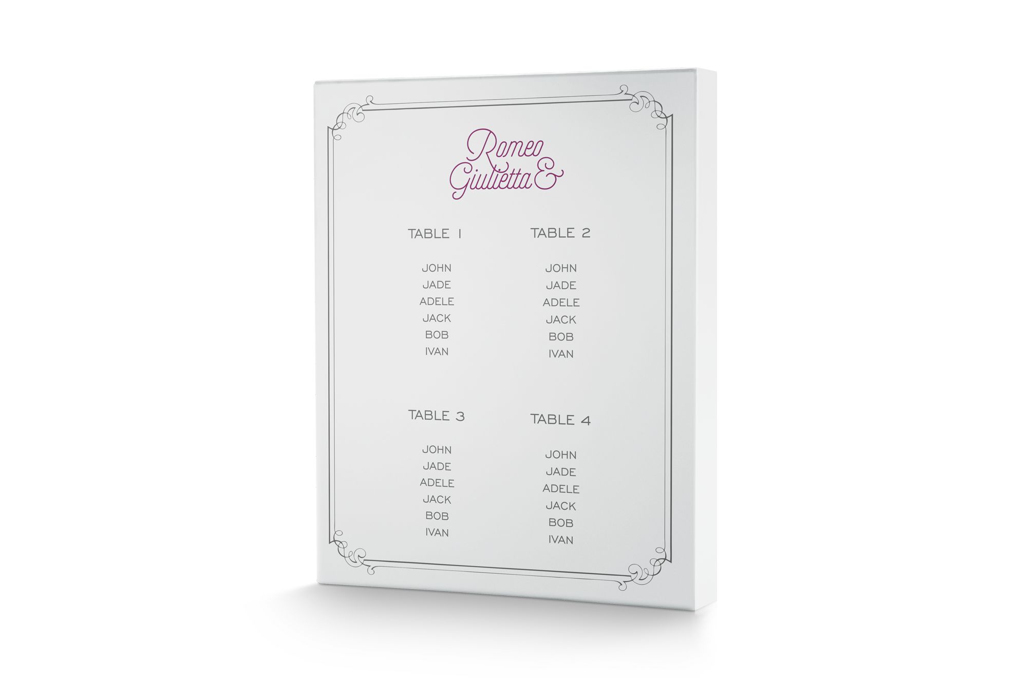 Wedding Table Planc: Print online, it's worth it!: Customise your wedding table plan for your special wedding day. Realise your favourite table plans with Sprint 24.
