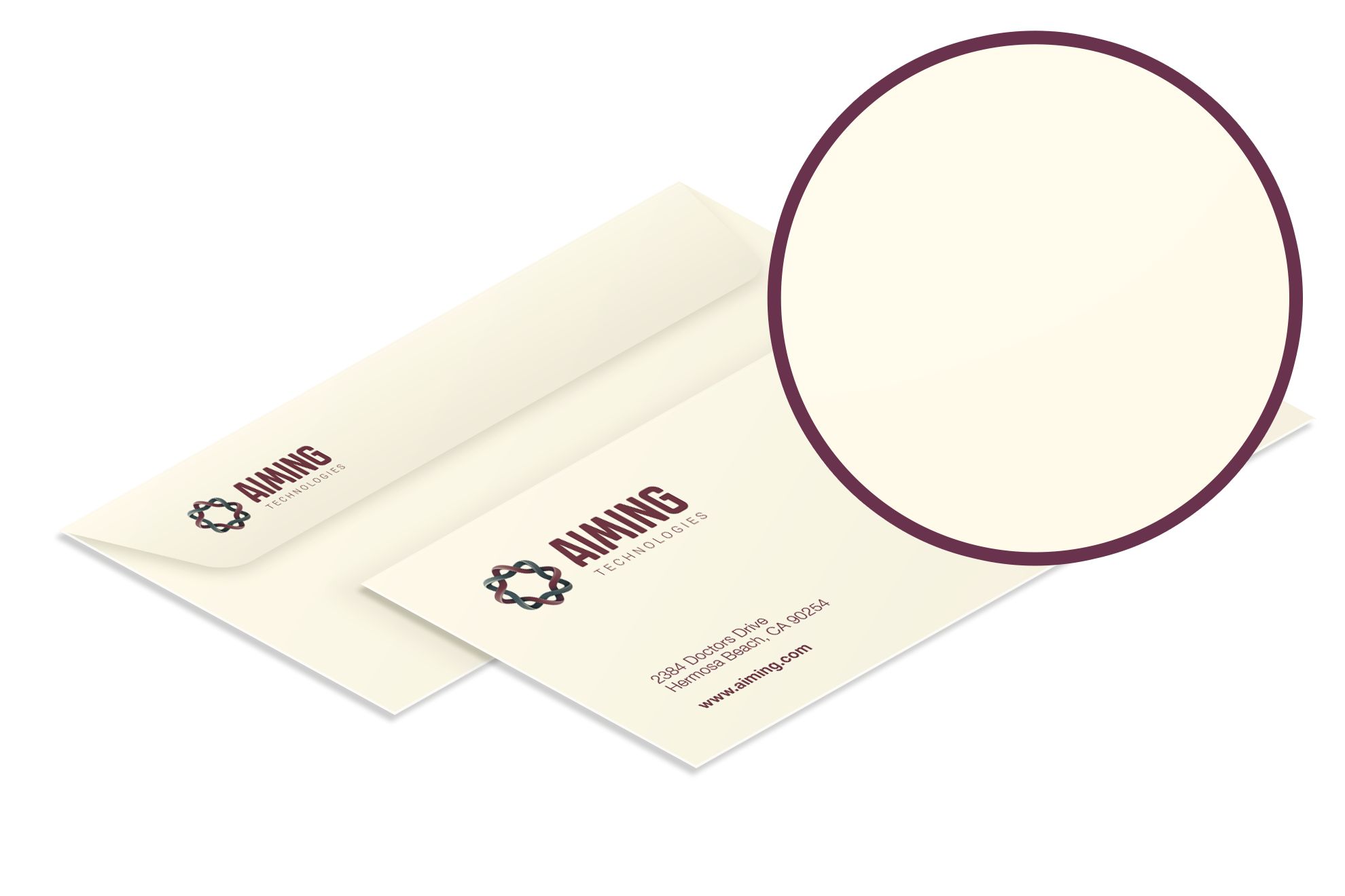 Vellum White Envelopes, to be customized online on Sprint24: Light parchement hue, high quality rec…
