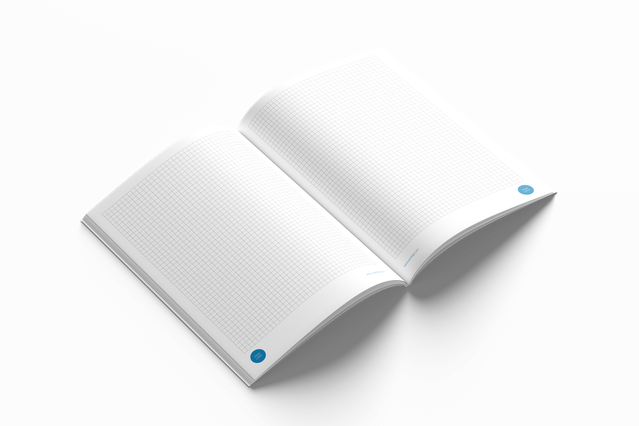 A5 Template Paperback Binding Notebooks: * From 16 to 32 sheets
* White, lined, squared or dotted pages
* A5 size