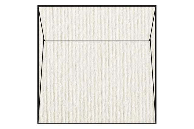 Acquerello: White, Ivory (strip, square cut): 17x17 cm: Ivory natural paper made of FSC certified pure cellulose. Surface embossed with parallel lines. Producer: Fedrigoni