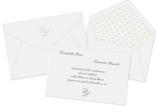 Classic wedding invitations: * 5 different formats
* Ready-to-download and customize templates
* Coordinated envelopes in 200 gr paper