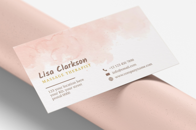 Masseur Business Cards: Personalized Printing: Order personalized masseuse business cards online with Sprint24! The online print shop that simplifies high-quality printing and ensures certain deliveries.