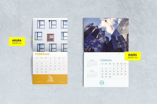 Online printing Stapled calendars: Are you looking for a stapled calendars? Entrust you to the online service of Sprint24: quality at small prices. Configure now your products!