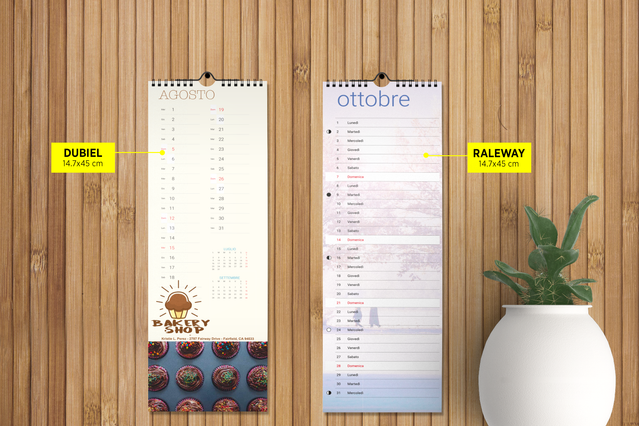 Online printing Wall Calendars - template 7 sheets: * Choose your template
* For cabinets, homes etc.
* Easy to customise!