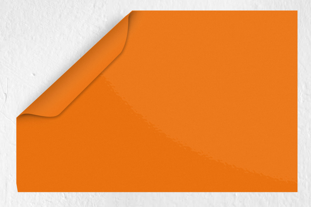 Orange glossy Pvc: Acrylic adhesive, based on solvent: calendered monomeric pvc. Permanent glue with immediate adherence. Suited to all the flat surfaces (except PE, PP). Applica…