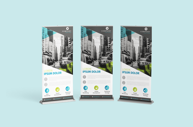 Roll Up Banner: Custom Online Printing: Customize your roll up banners online with Sprint24! The online typographer that simplifies high quality printing and guarantees certainty of delivery.