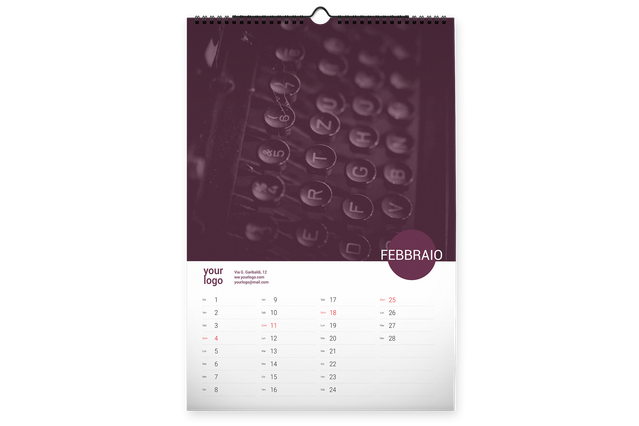 Wall Calendars - template 7 sheets: * Choose your template
* For cabinets, homes etc.
* Easy to customise!